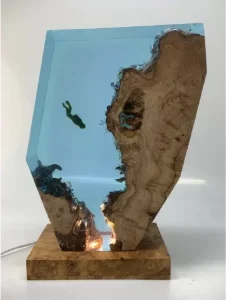 Lampara Con Madera Reciclada